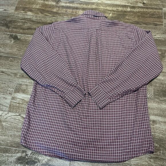 LL Bean Shirt Men’s Size Medium Plaid Check Button Up Short Sleeve Wrinkle Free - Picture 8 of 8